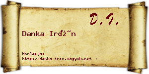 Danka Irén névjegykártya